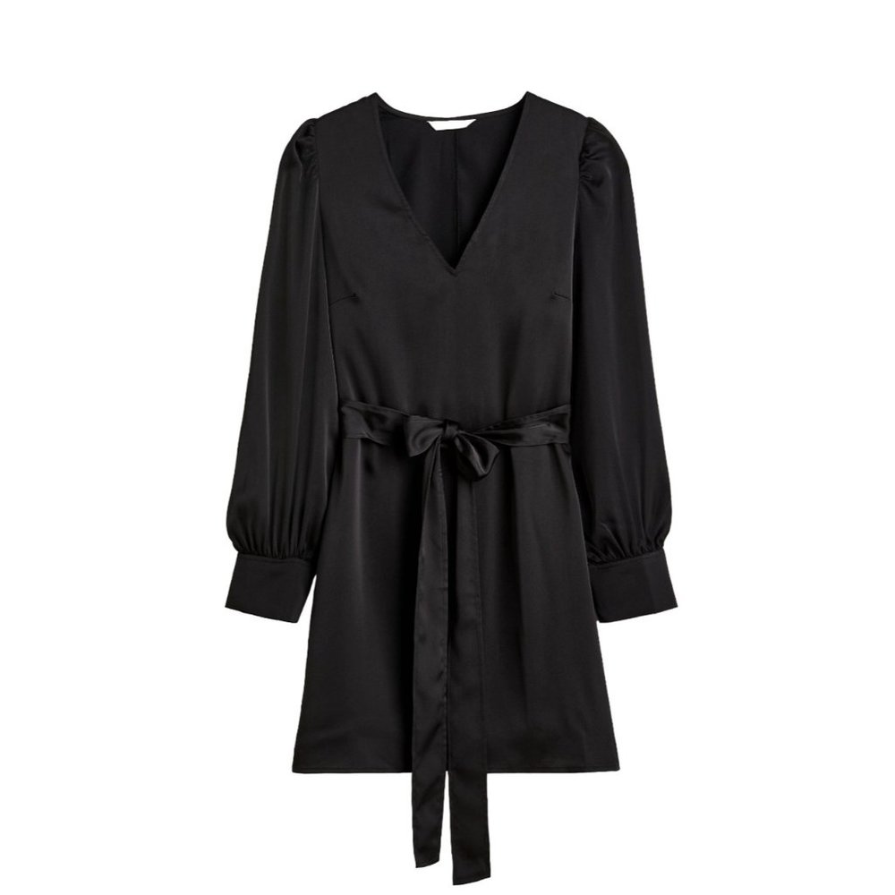 Calvin Klein Womens 18805595 Black Long Sleeve Back Zip Fit & Flare Dress Sz 12